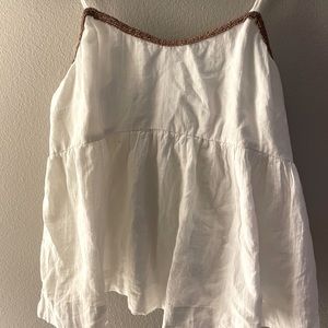 Treasure & Bond linen top with copper bead detail